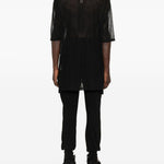 T-shirt in lana trasparente in nero Rick owens - uomo 