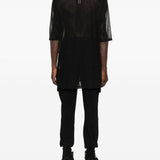 T-shirt in lana trasparente in nero Rick owens - uomo 