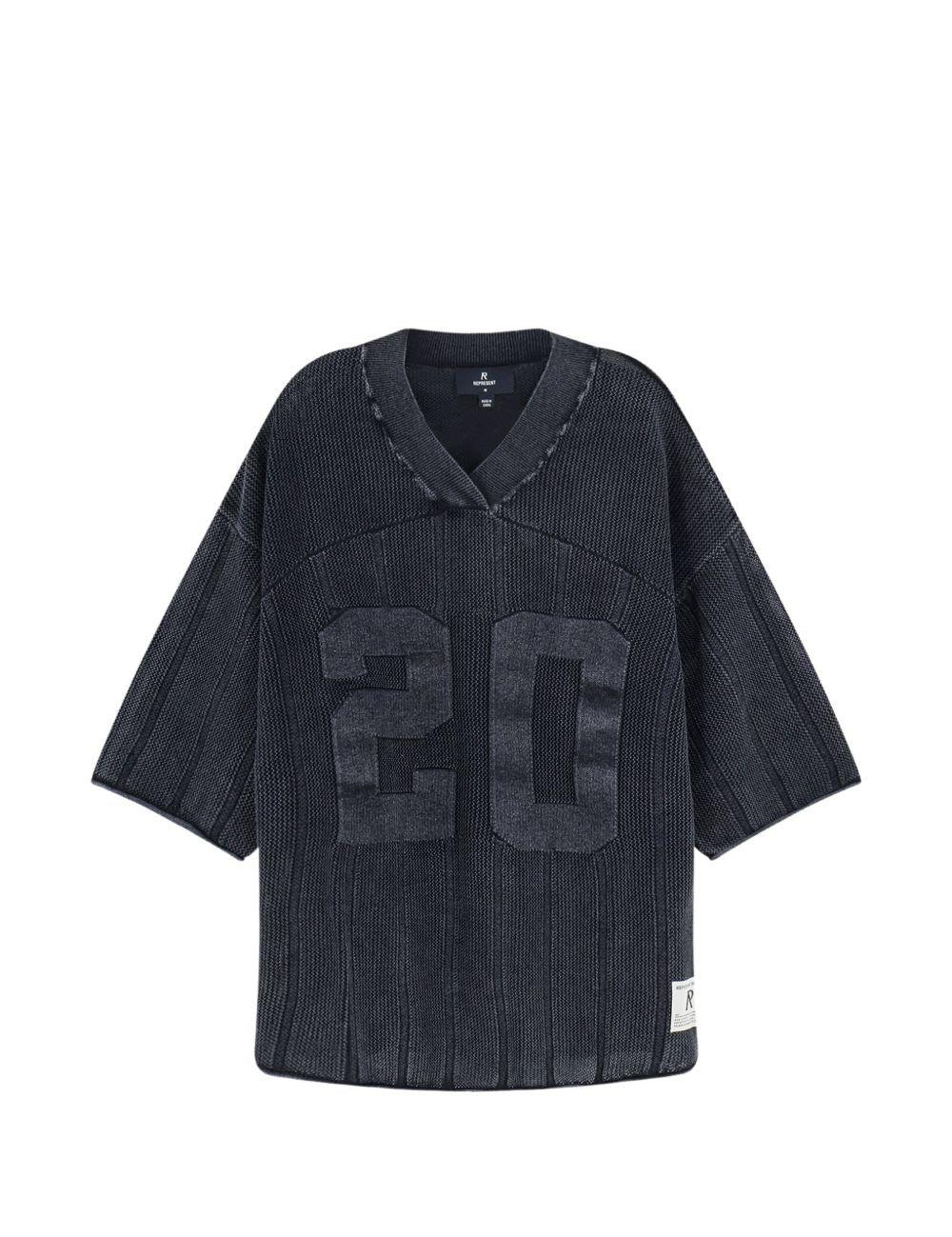 T-shirt oversize a coste con scollo a v in grigio Represent - uomo 