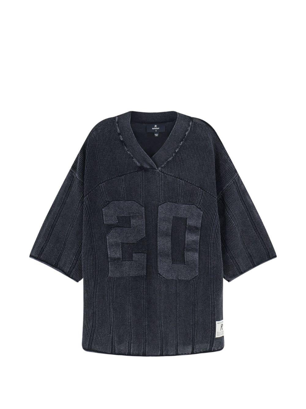 T-shirt oversize a coste con scollo a v in grigio Represent - uomo 