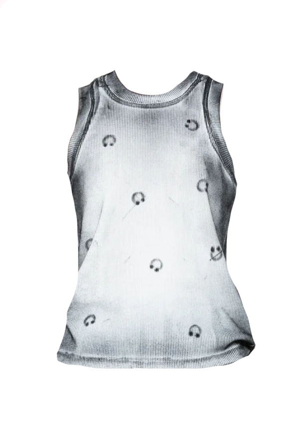 Canotta con stampa piercing in bianco Melitta baumeister - donna 