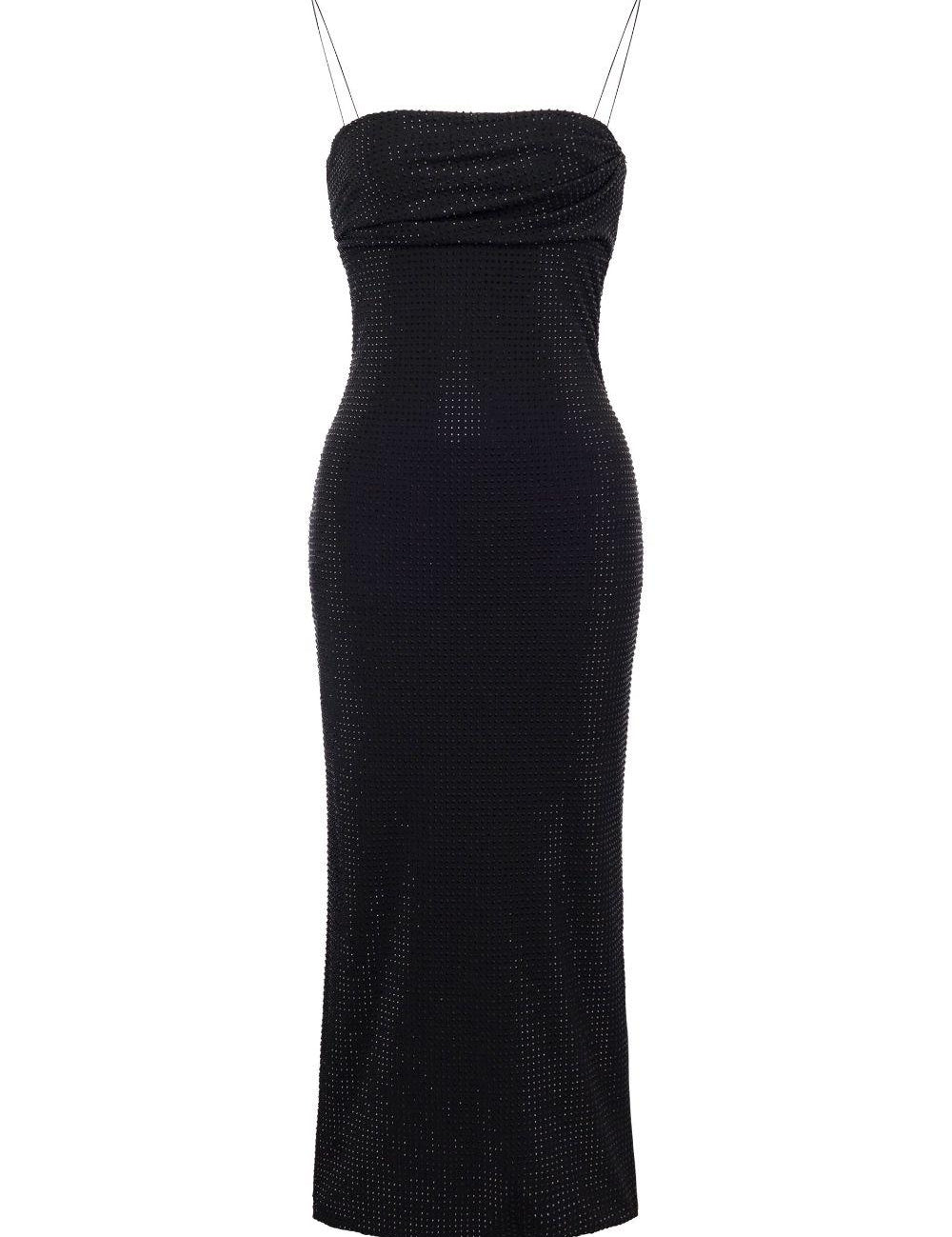 Abito midi con cristalli in nero Philosophy di Lorenzo Serafini - donna 