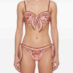 Bikini con stampa paisley Aster in rosa 