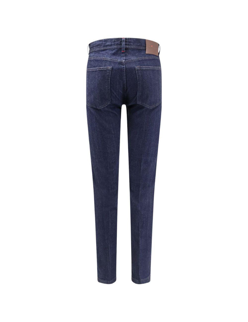 Jeans con passanti per cintura e bottoni in blu Kiton - uomo 