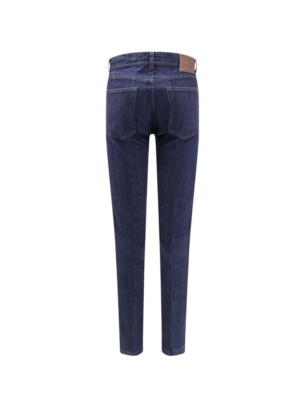 Jeans con passanti per cintura e bottoni in blu Kiton - uomo 
