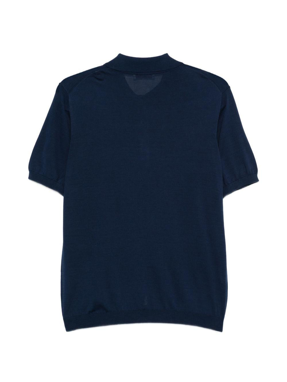 Polo a maniche corte in blu Kangra - uomo 