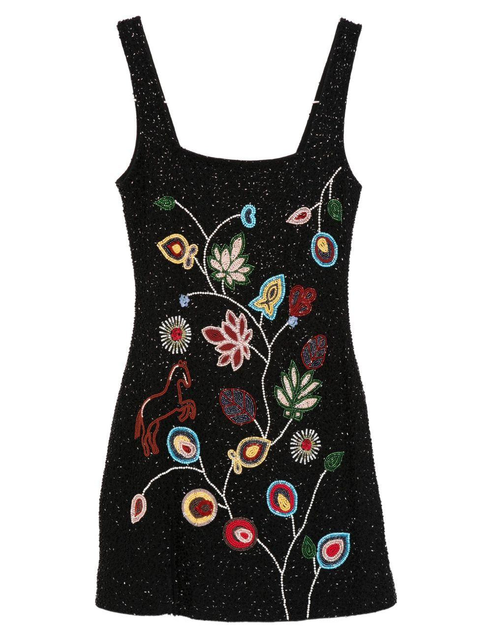 Abito mini con perline in nero Staud - donna 