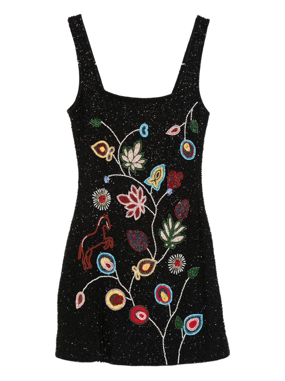 Abito mini con perline in nero Staud - donna 