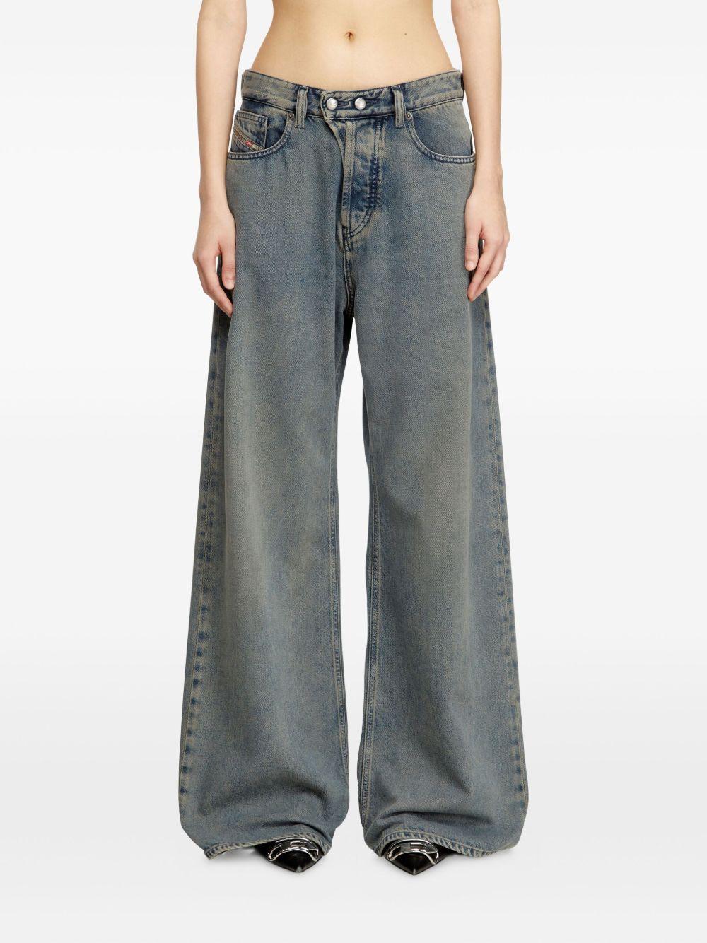 Jeans a vita bassa e gamba larga in blu Diesel - donna 