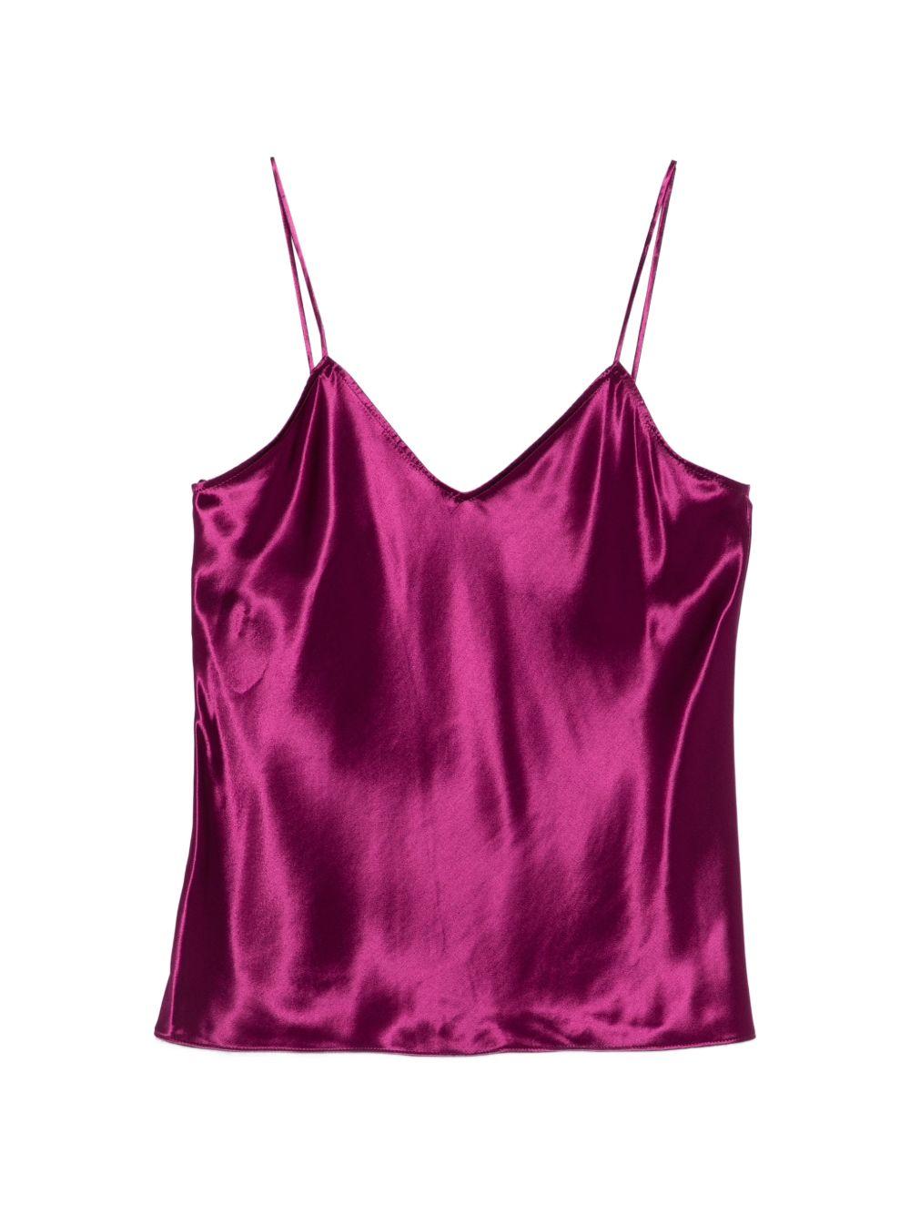 Top viola con scollo a V e spalline sottili in viola  Alberta ferretti - donna 