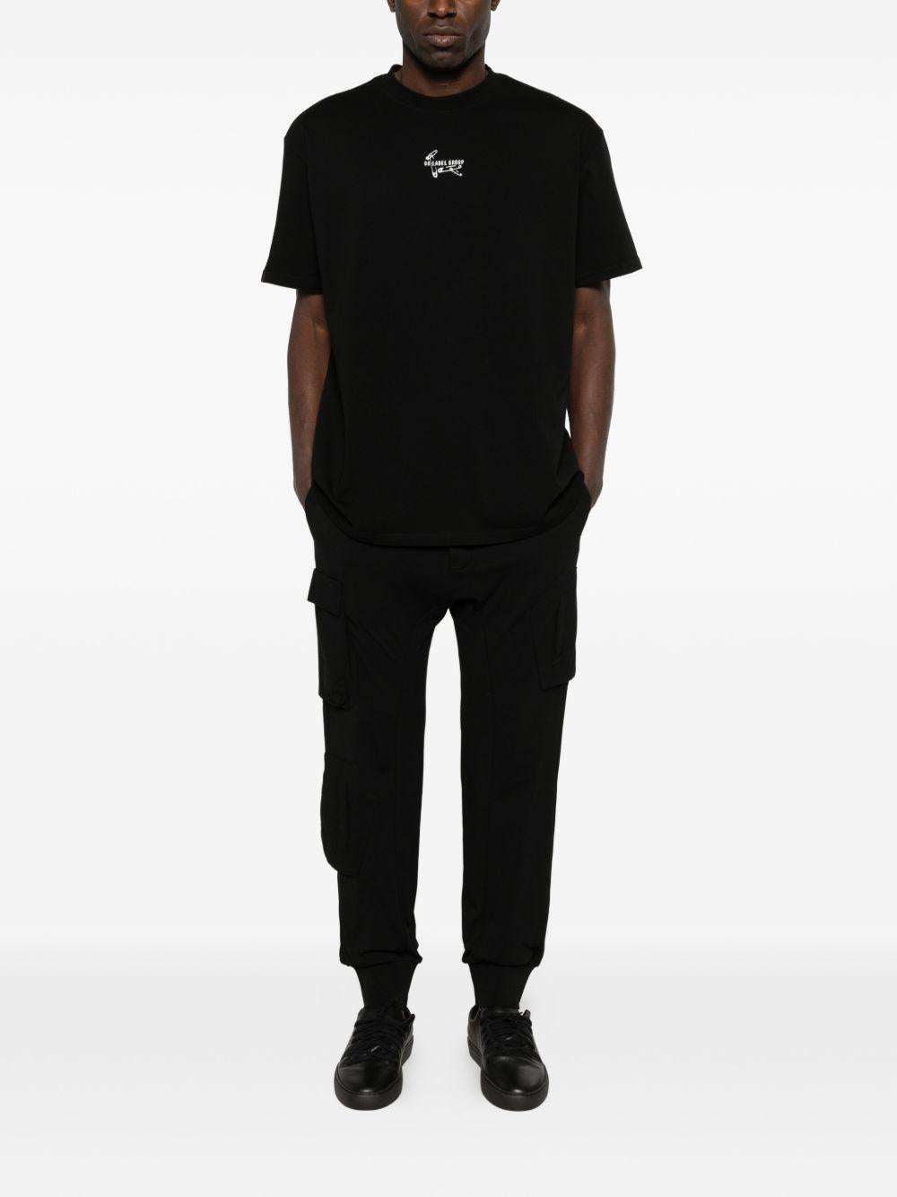 T-shirt con stampa grafica in nero 44 label group - uomo 