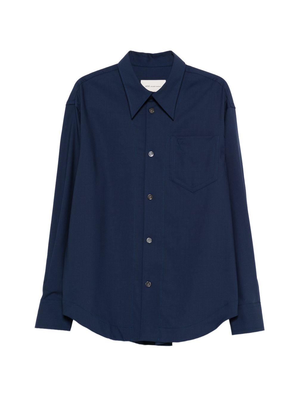 Camicia con tasche in blu AMI Paris - donna 