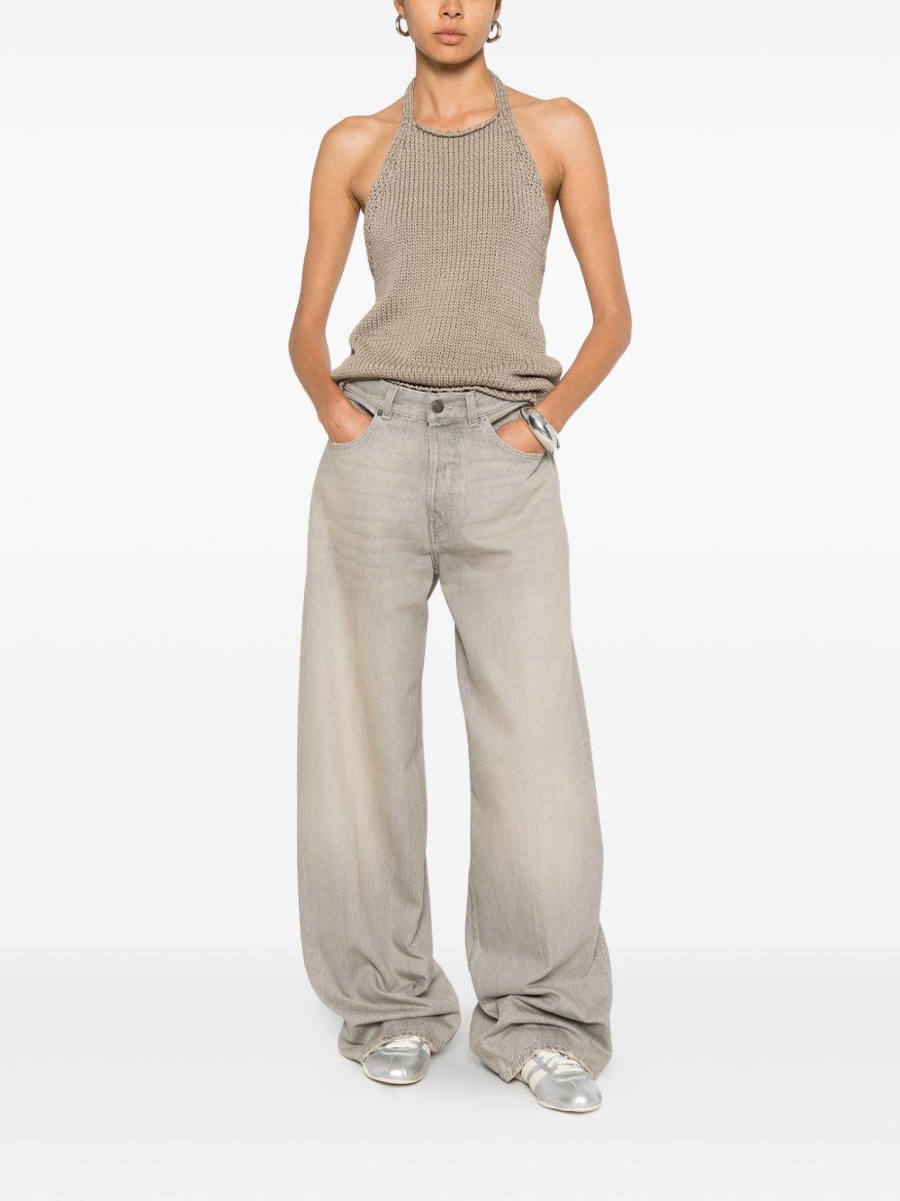 Jeans a gamba larga con effetto sbiadimento bethany in beige Haikure - donna 