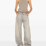 Jeans a gamba larga con effetto sbiadimento bethany in beige Haikure - donna 