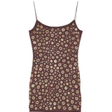 Mini abito con borchie in marrone Oséree - donna 