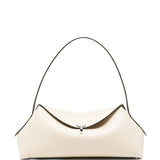 Borsa in pelle con chiusura a T in avorio 