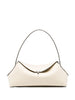 Borsa in pelle con chiusura a T in avorio