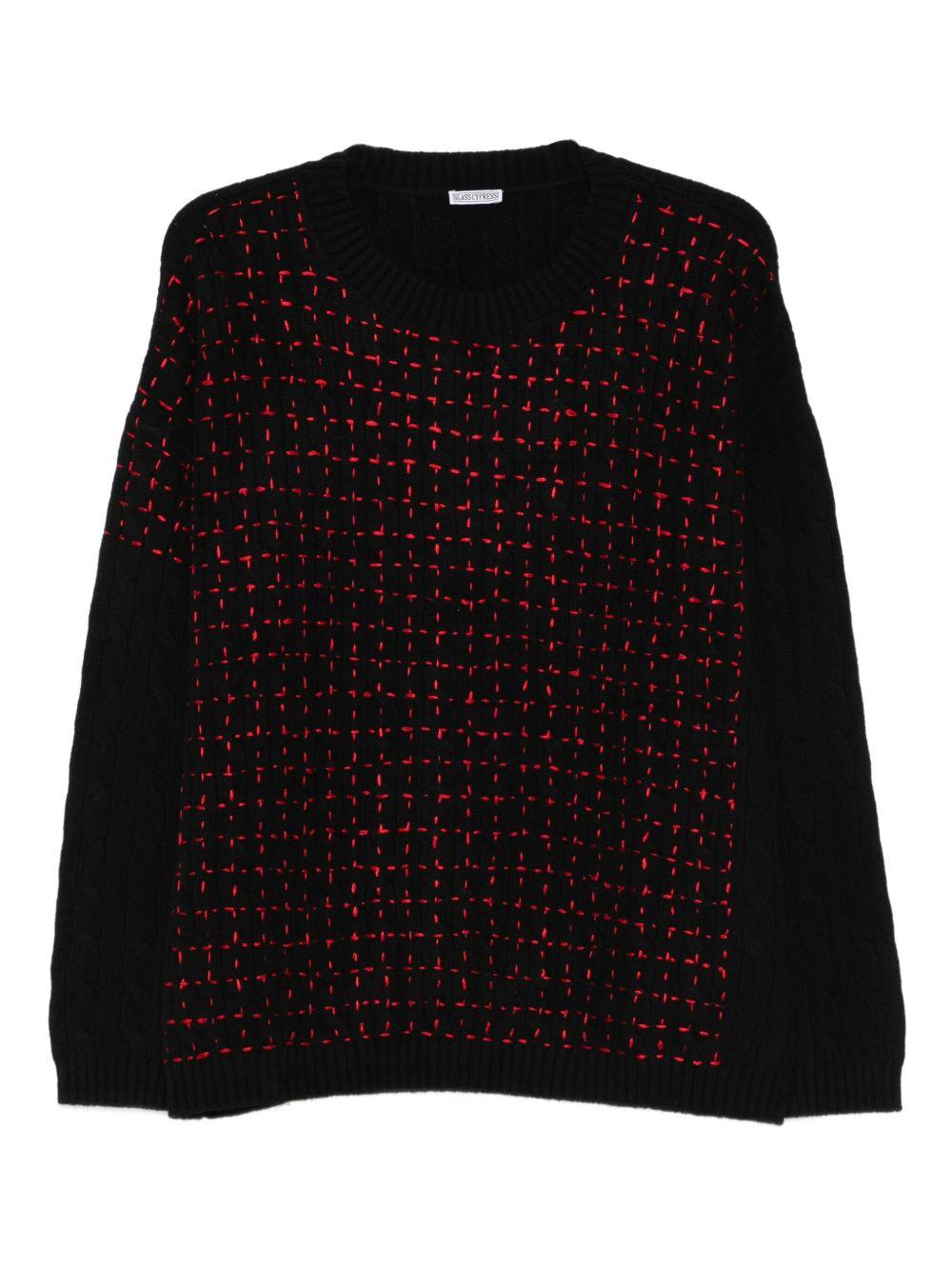 Maglione con lavorazione intrecciata in nero Glass cypress - uomo 