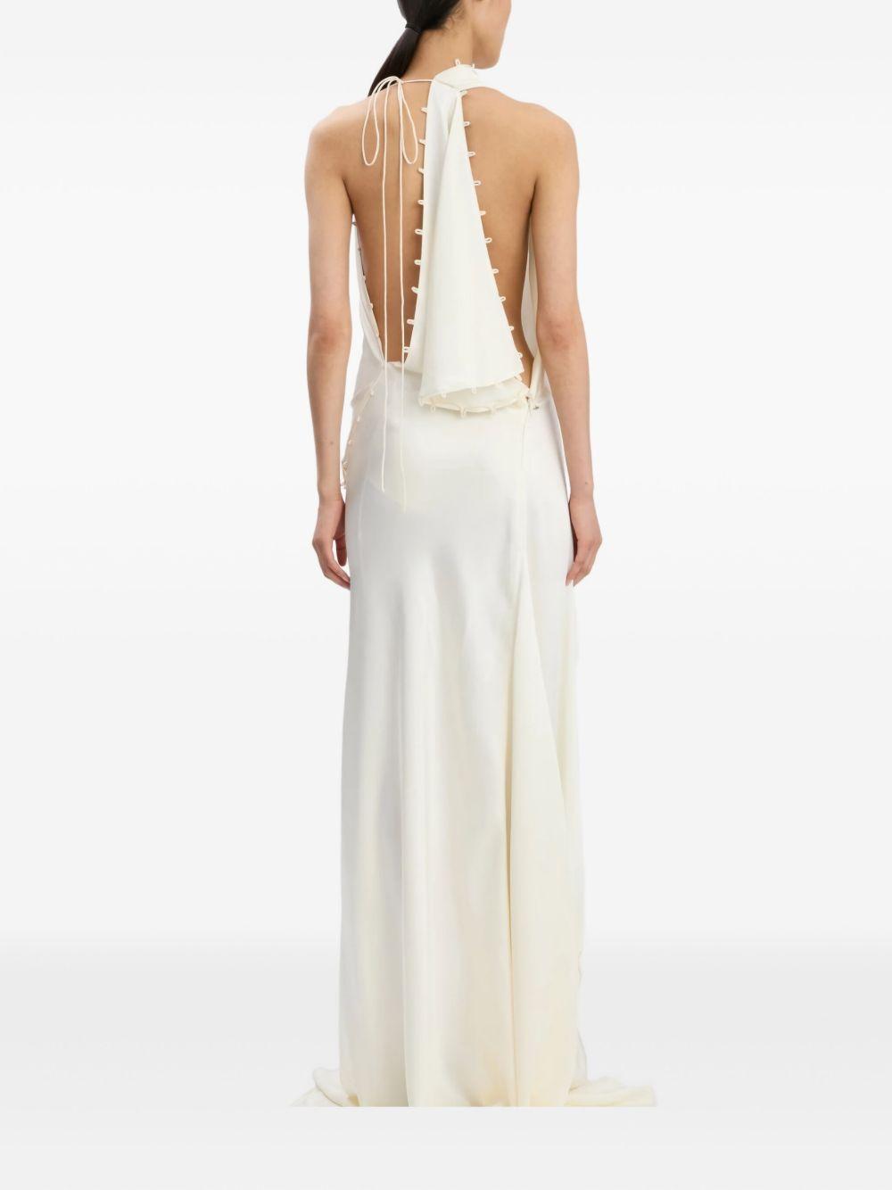 Abito lungo con scollo a cappuccio in bianco Victoria beckham - donna 