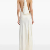 Abito lungo con scollo a cappuccio in bianco Victoria beckham - donna 