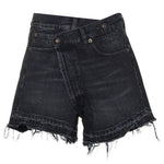 Shorts con orlo sfilacciato in nero R13 - donna 