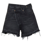 Shorts con orlo sfilacciato in nero R13 - donna 