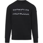 Felpa con logo in cotone in nero Moncler - uomo 