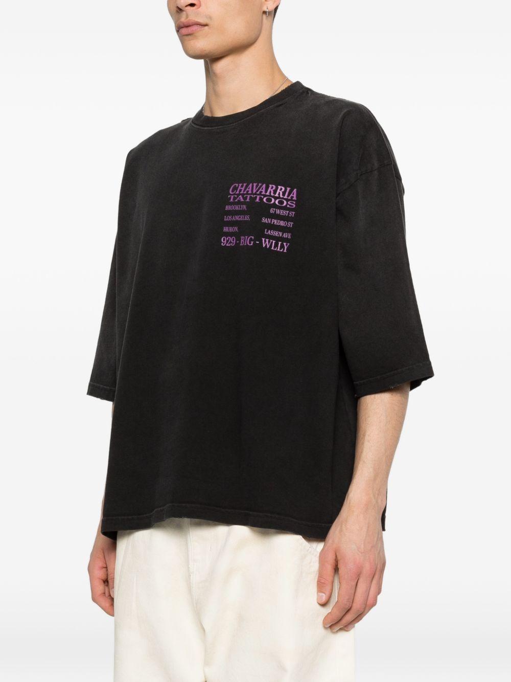 T-shirt con stampa in nero Willy chavarria - uomo 
