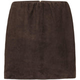 Minigonna in pelle scamosciata in marrone Rotate - donna 