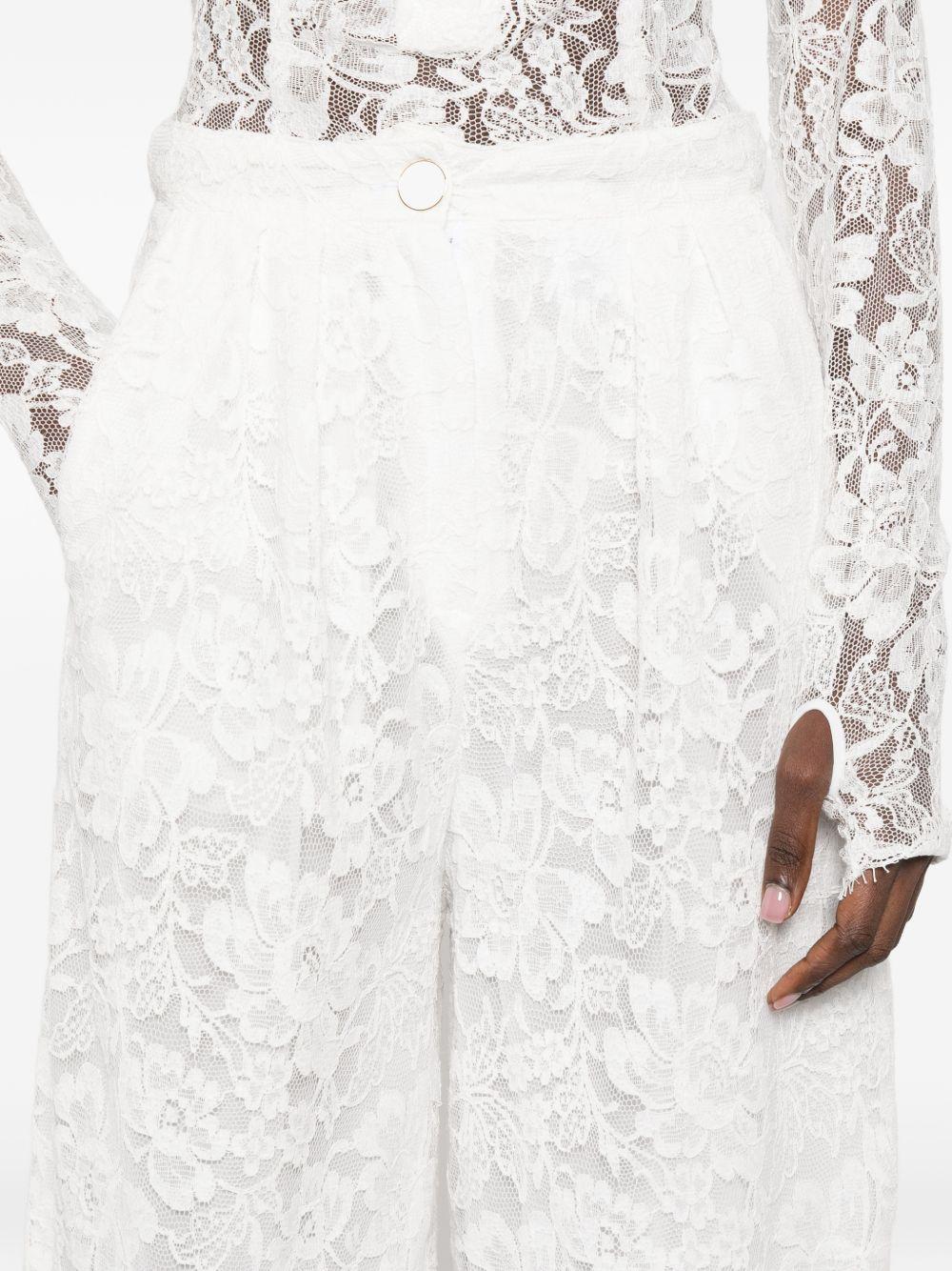 Pantaloni affusolati in pizzo in bianco Rowen rose - donna 