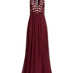 Abito maxi con perline in bordeaux Elie saab - donna 