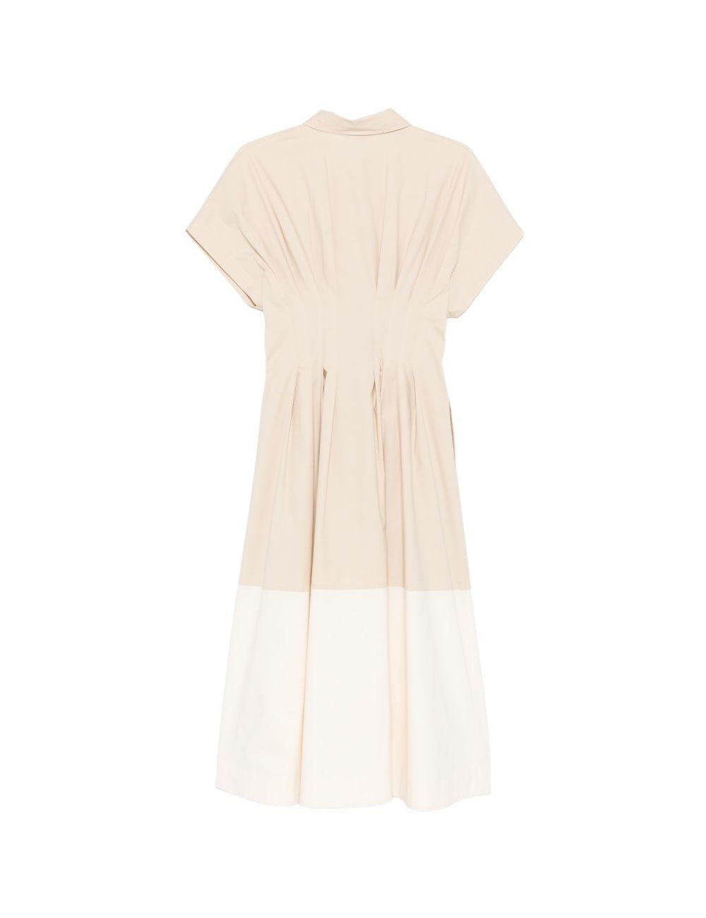 Abito midi a pieghe con blocchi di colore in beige Antonelli - donna 