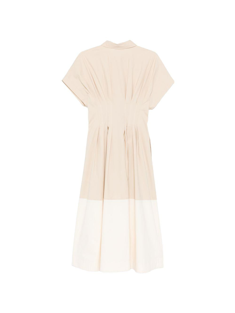 Abito midi a pieghe con blocchi di colore in beige Antonelli - donna 