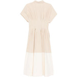 Abito midi a pieghe con blocchi di colore in beige Antonelli - donna 