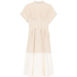 Abito midi a pieghe con blocchi di colore in beige Antonelli - donna 