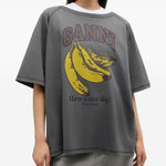T-shirt con stampa in grigio Ganni - donna 