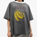 T-shirt con stampa in grigio Ganni - donna 