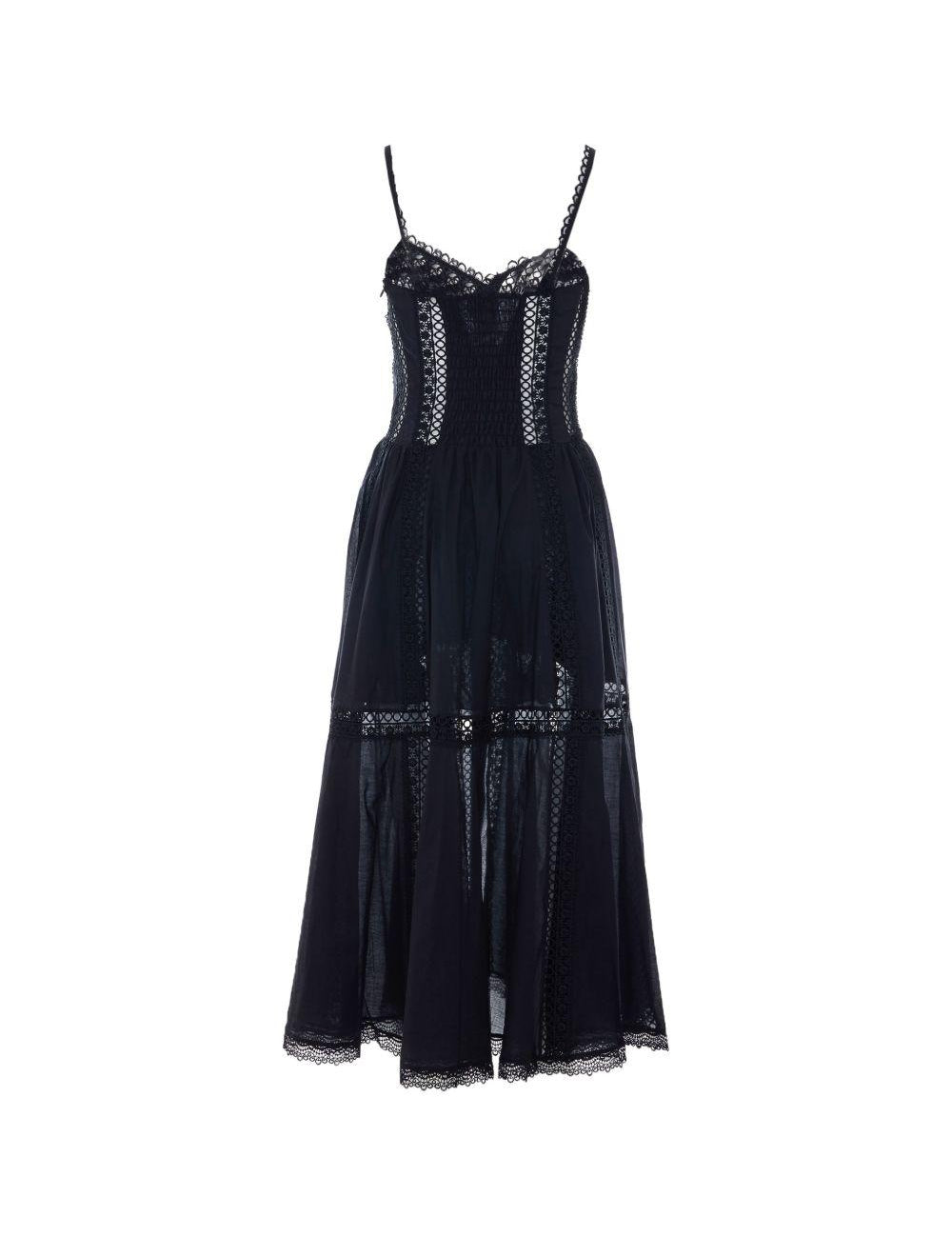 Abito con inserti in pizzo dafelle in nero Charo ruiz ibiza 1989 - donna 