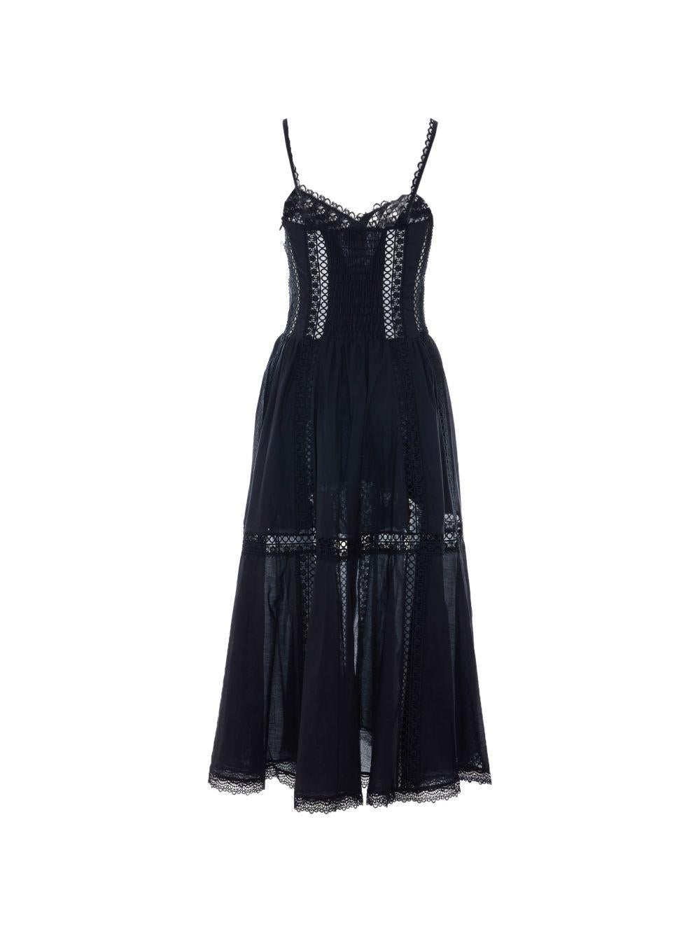 Abito con inserti in pizzo dafelle in nero Charo ruiz ibiza 1989 - donna 
