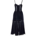 Abito con inserti in pizzo dafelle in nero Charo ruiz ibiza 1989 - donna 
