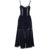 Abito con inserti in pizzo dafelle in nero Charo ruiz ibiza 1989 - donna 
