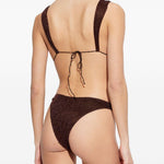 Bikini a triangolo con dettaglio ad anello in marrone Oséree - donna 
