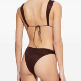 Bikini a triangolo con dettaglio ad anello in marrone Oséree - donna 
