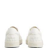 Sneakers basse in pelle scamosciata in bianco 