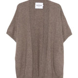 Cardigan a maniche corte in beige Gotha - donna 