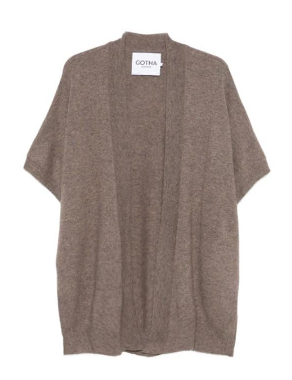 Cardigan a maniche corte in beige Gotha - donna 
