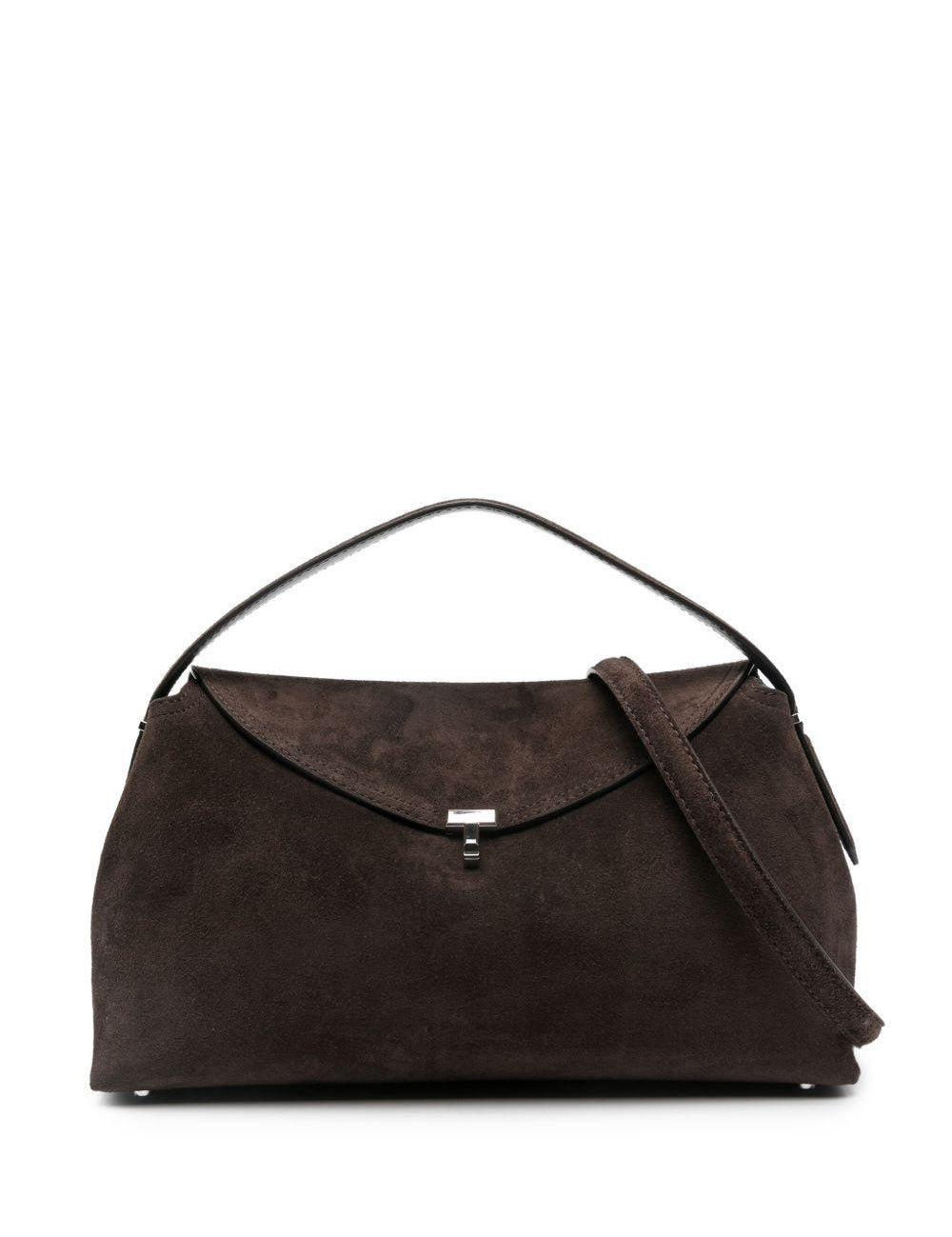 Borsa a mano T-lock in marrone 