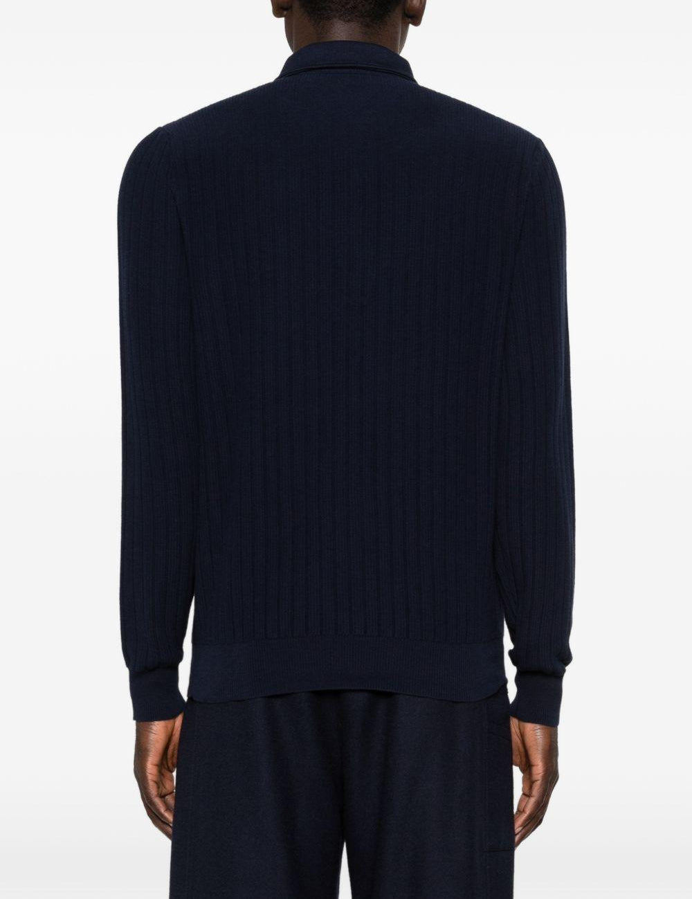 Polo a costine in blu Lardini - uomo 