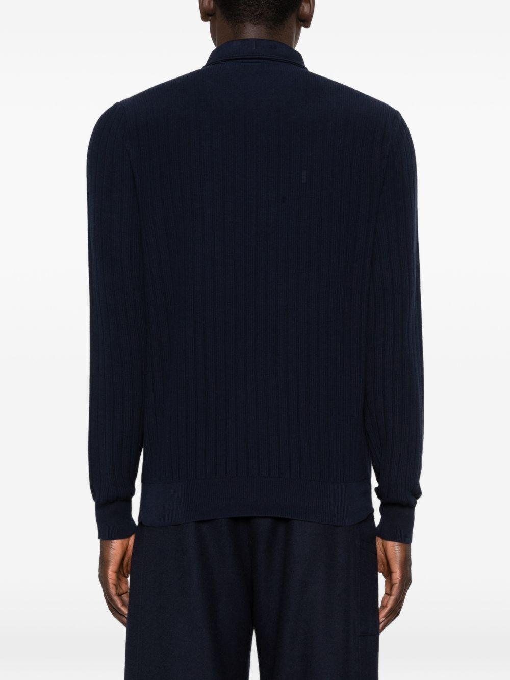 Polo a costine in blu Lardini - uomo 
