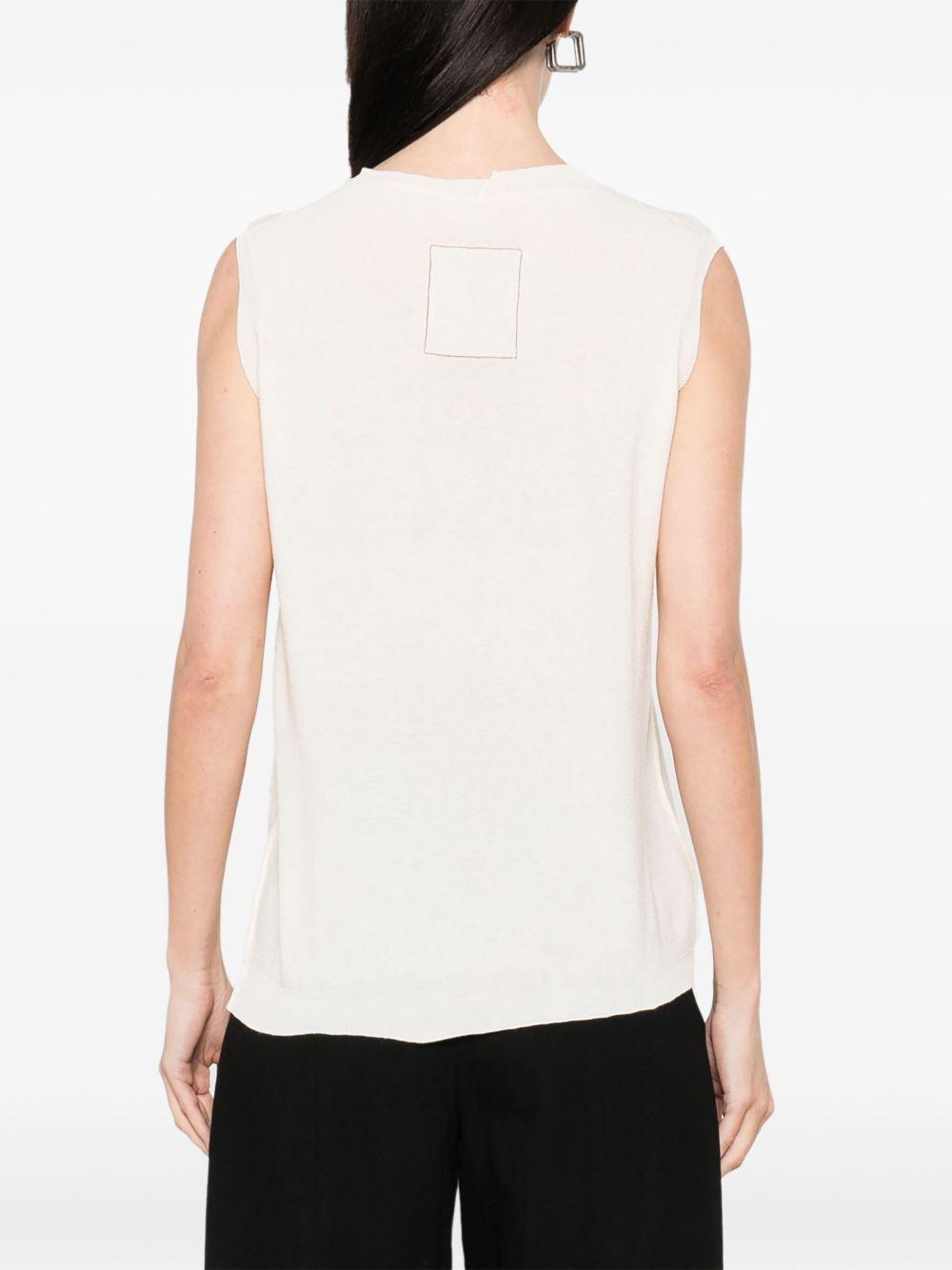 Top con scollo a v con frange in beige Uma wang  - donna 